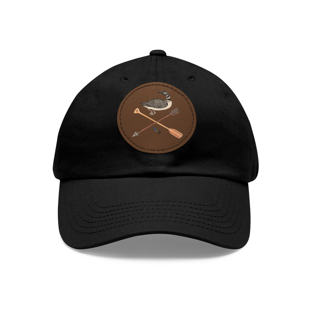Lucky Loon Outdoors Hand-Drawn Logo Leather Patch Dad Hat