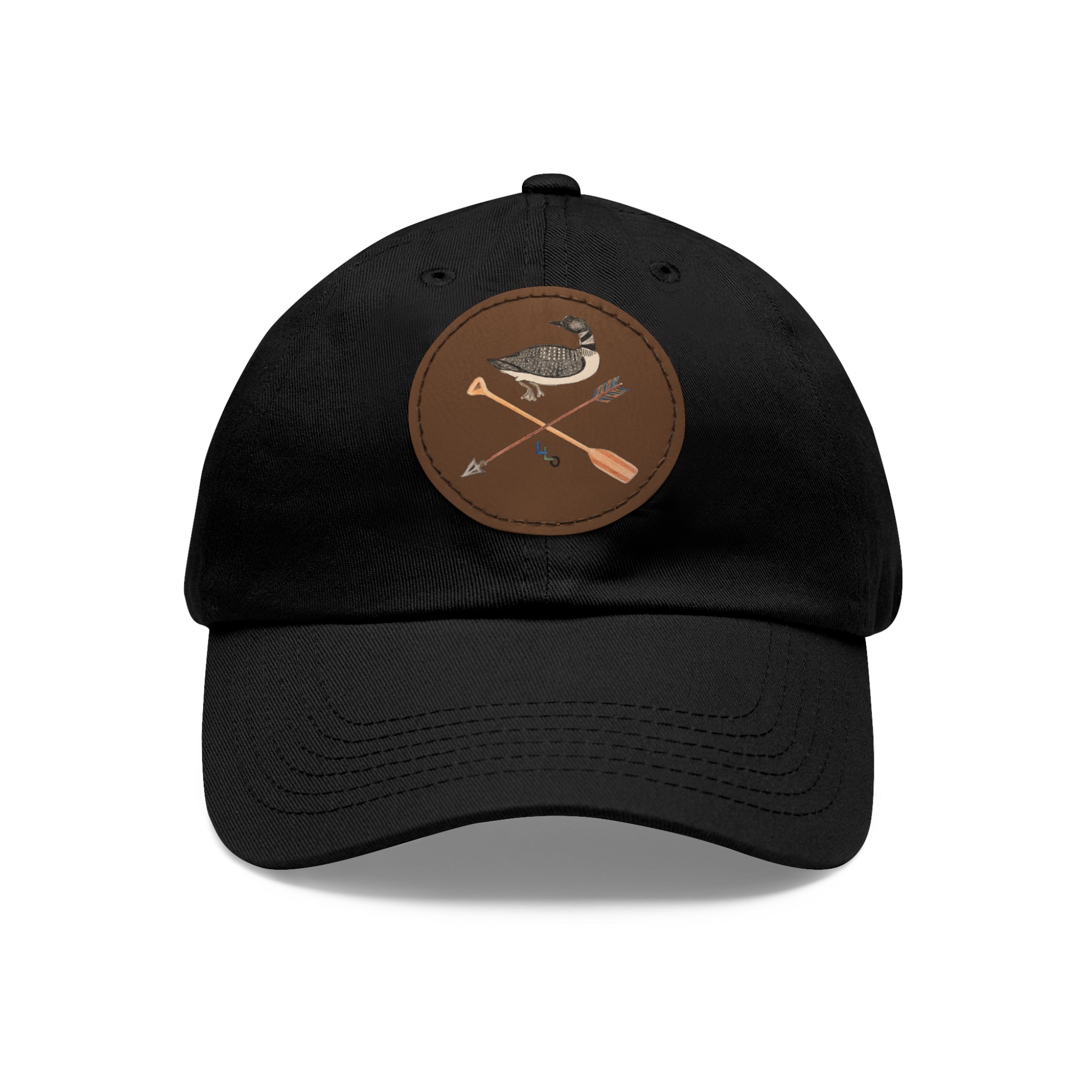 Lucky Loon Outdoors Hand-Drawn Logo Leather Patch Dad Hat