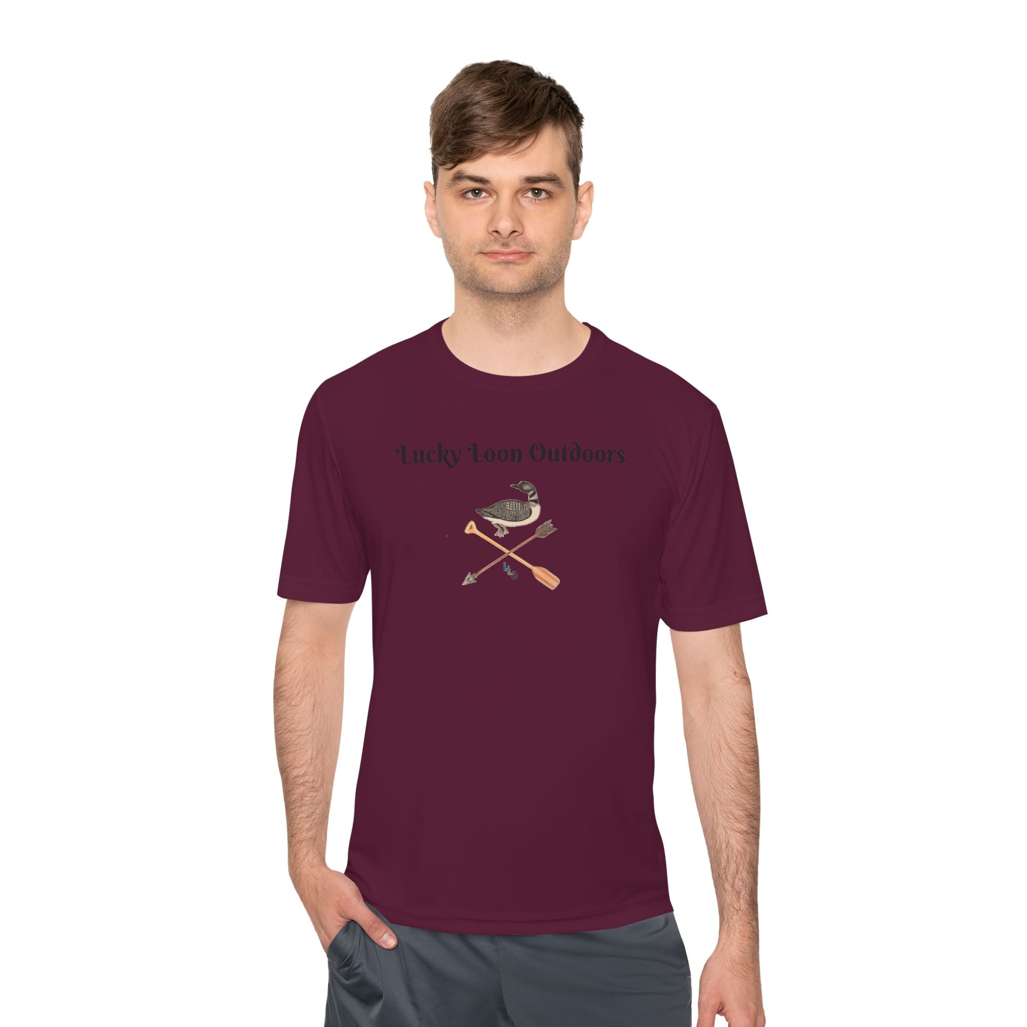 Lucky Loon Outdoors Moisture-Wicking Tee — Hand-Drawn Design