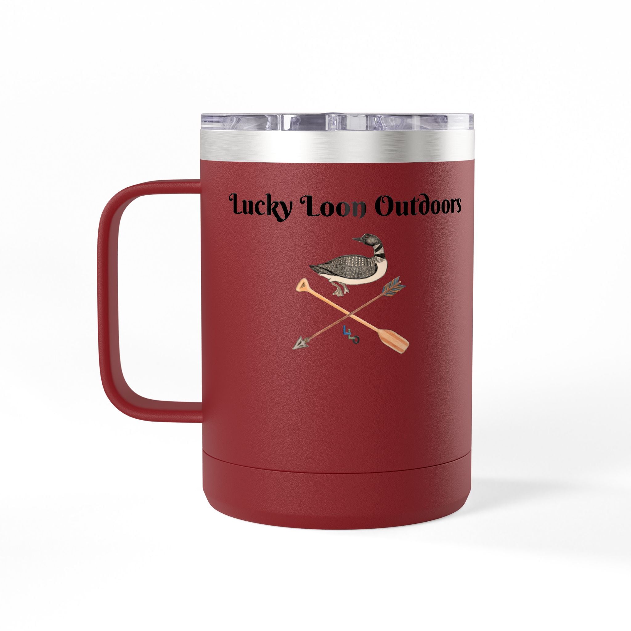 Lucky Loon Outdoors Patriotic Eagle Logo Coffee Tumbler, 15oz