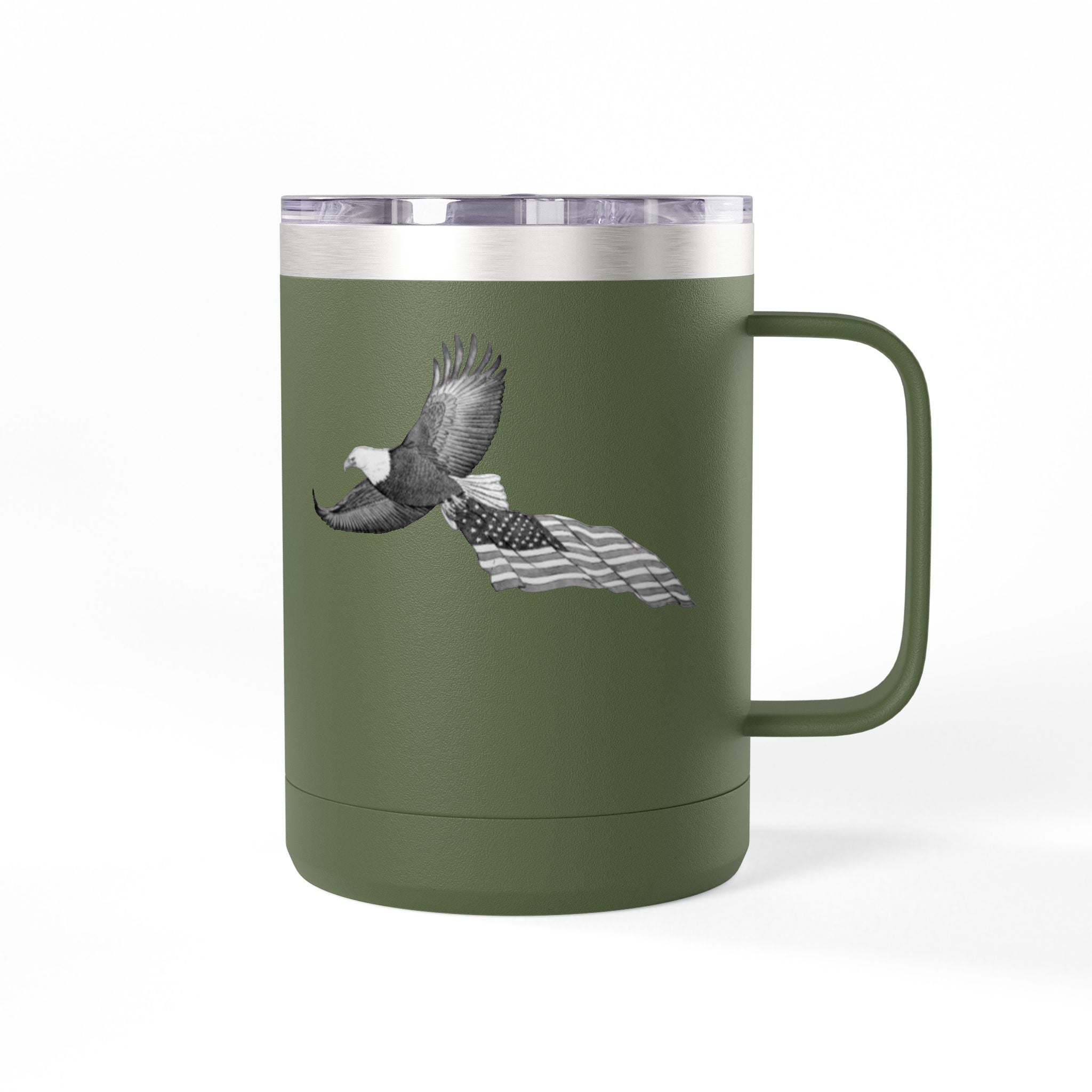 Lucky Loon Outdoors Patriotic Eagle Logo Coffee Tumbler, 15oz