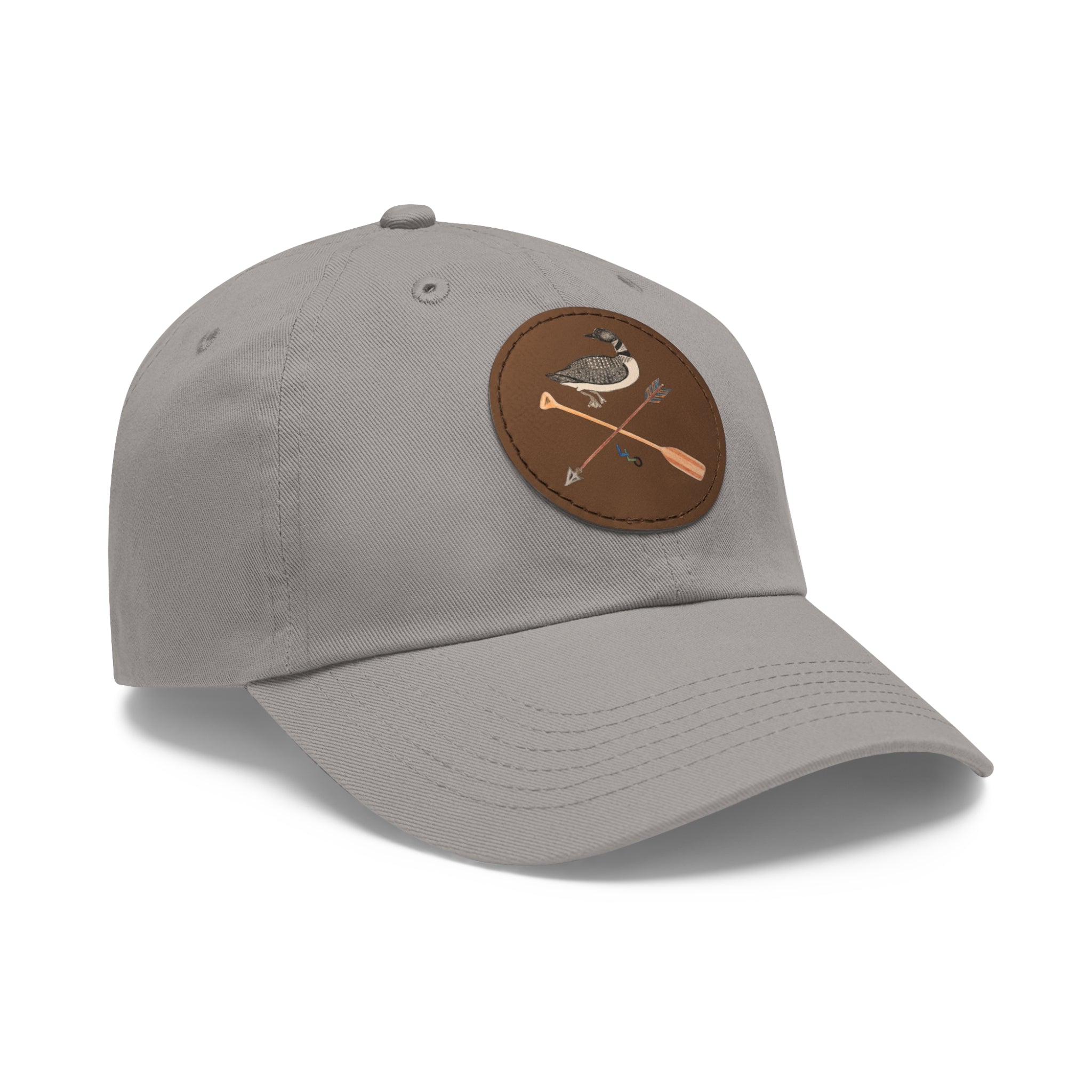 Lucky Loon Outdoors Hand-Drawn Logo Leather Patch Dad Hat