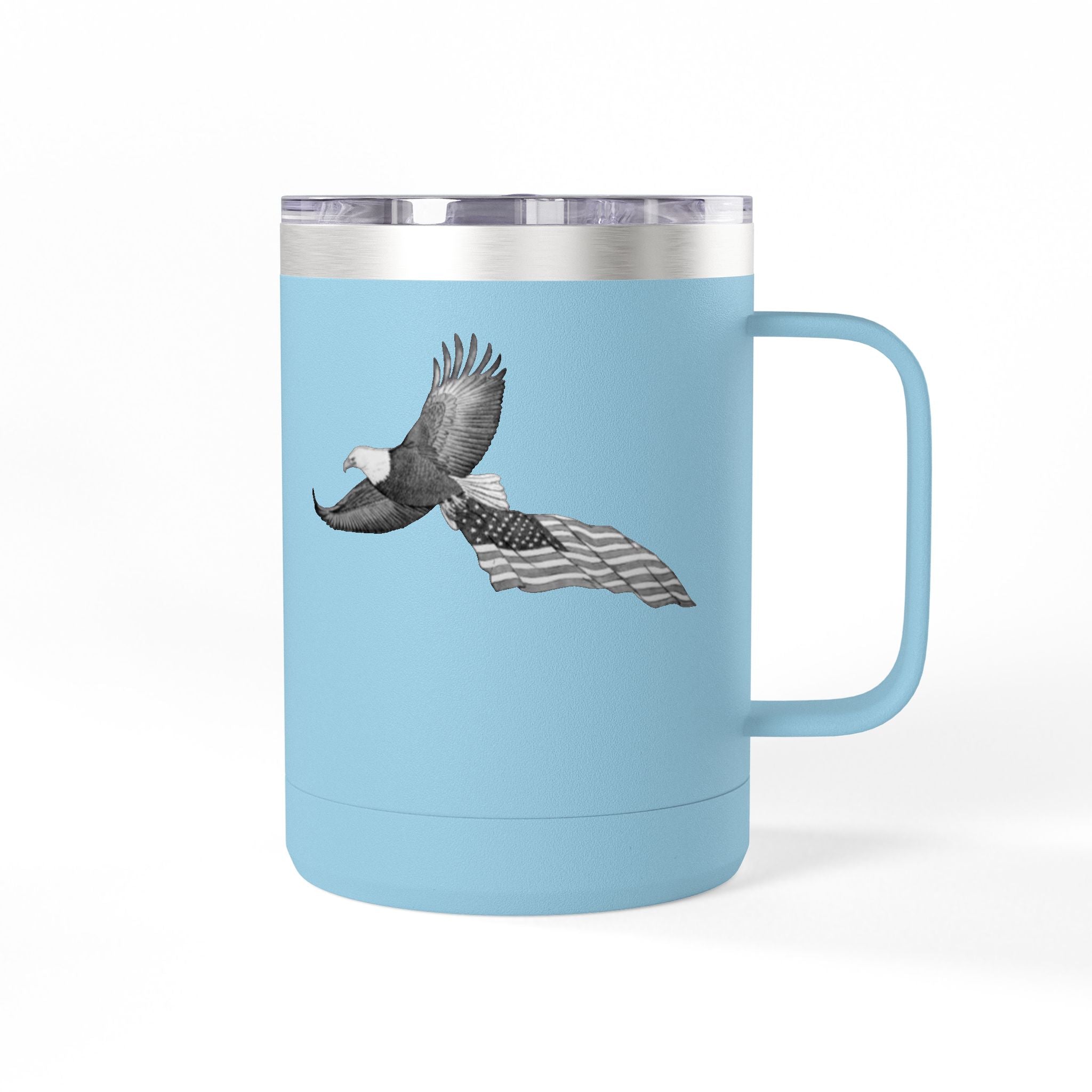 Lucky Loon Outdoors Patriotic Eagle Logo Coffee Tumbler, 15oz