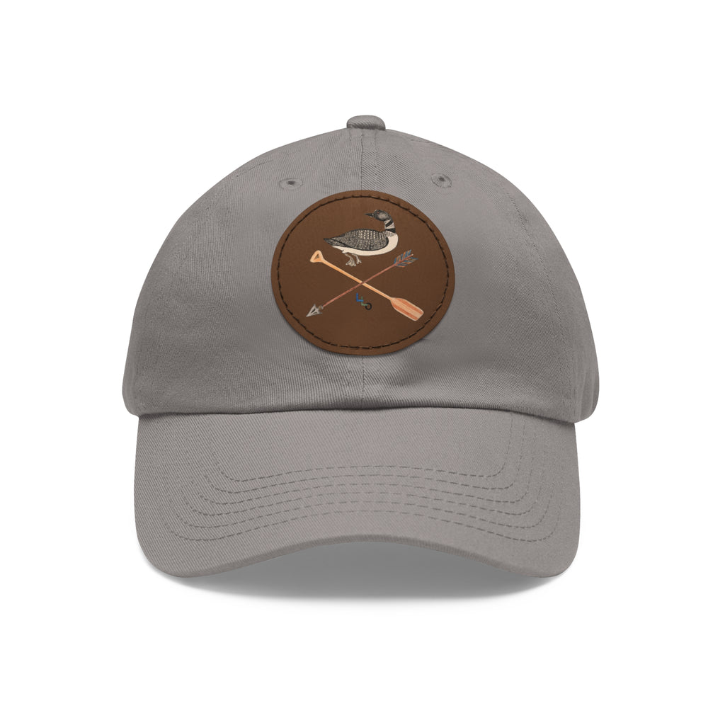 Lucky Loon Outdoors Hand-Drawn Logo Leather Patch Dad Hat