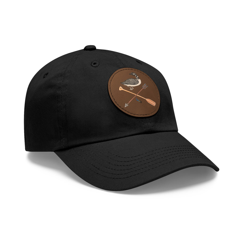 Lucky Loon Outdoors Hand-Drawn Logo Leather Patch Dad Hat