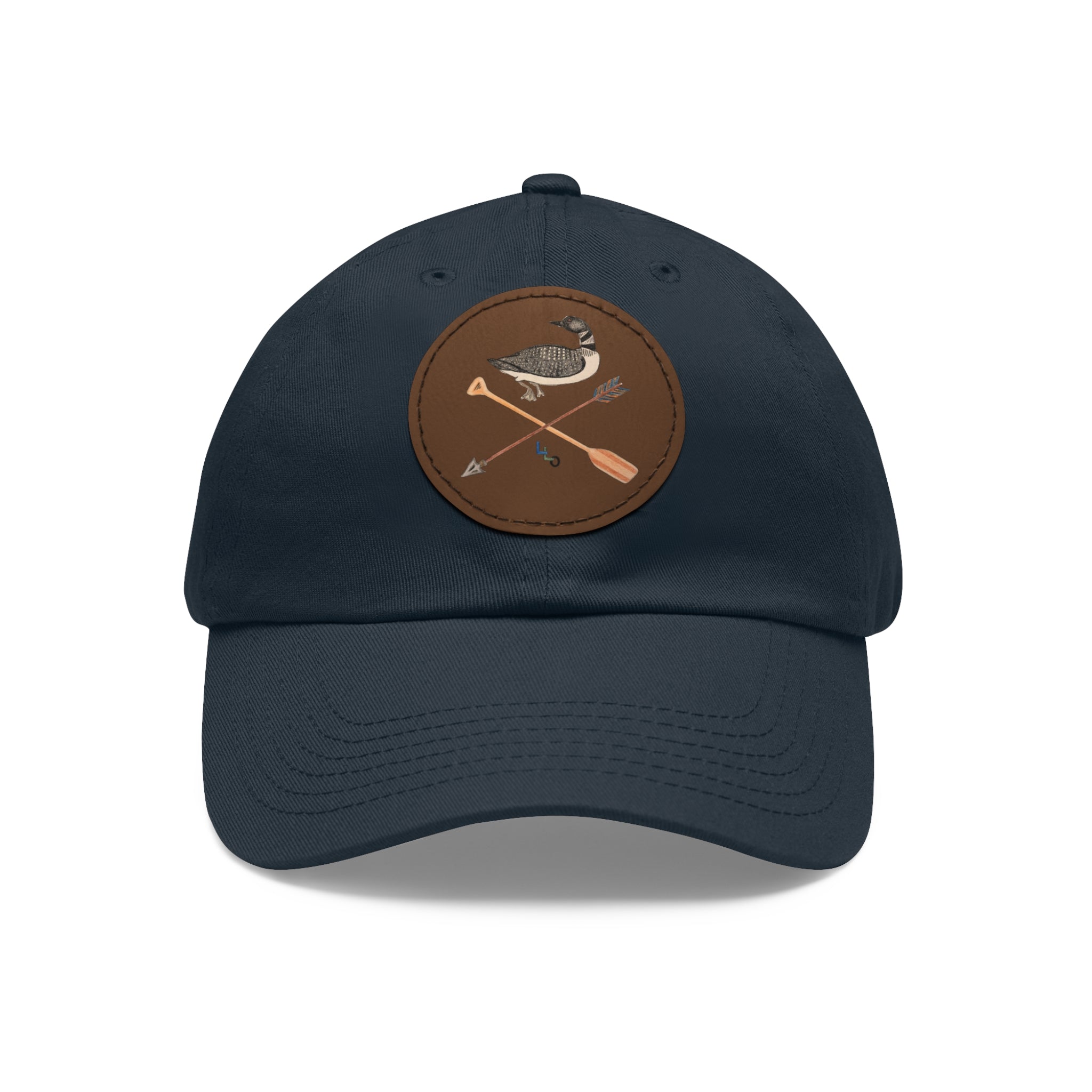 Lucky Loon Outdoors Hand-Drawn Logo Leather Patch Dad Hat