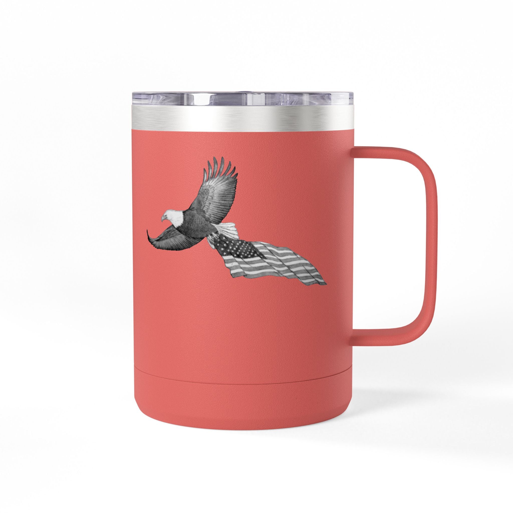 Lucky Loon Outdoors Patriotic Eagle Logo Coffee Tumbler, 15oz