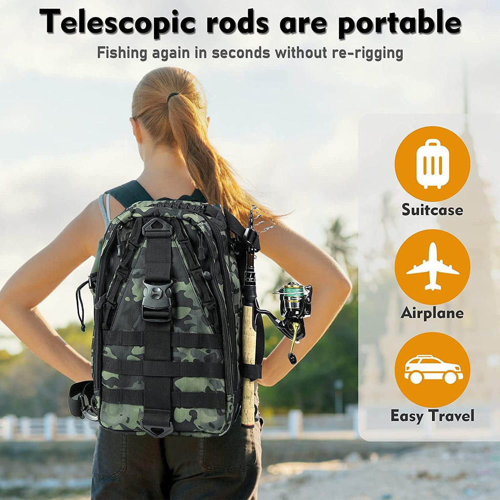 Telescoping Collapsible Fishing Rod (Spincast)