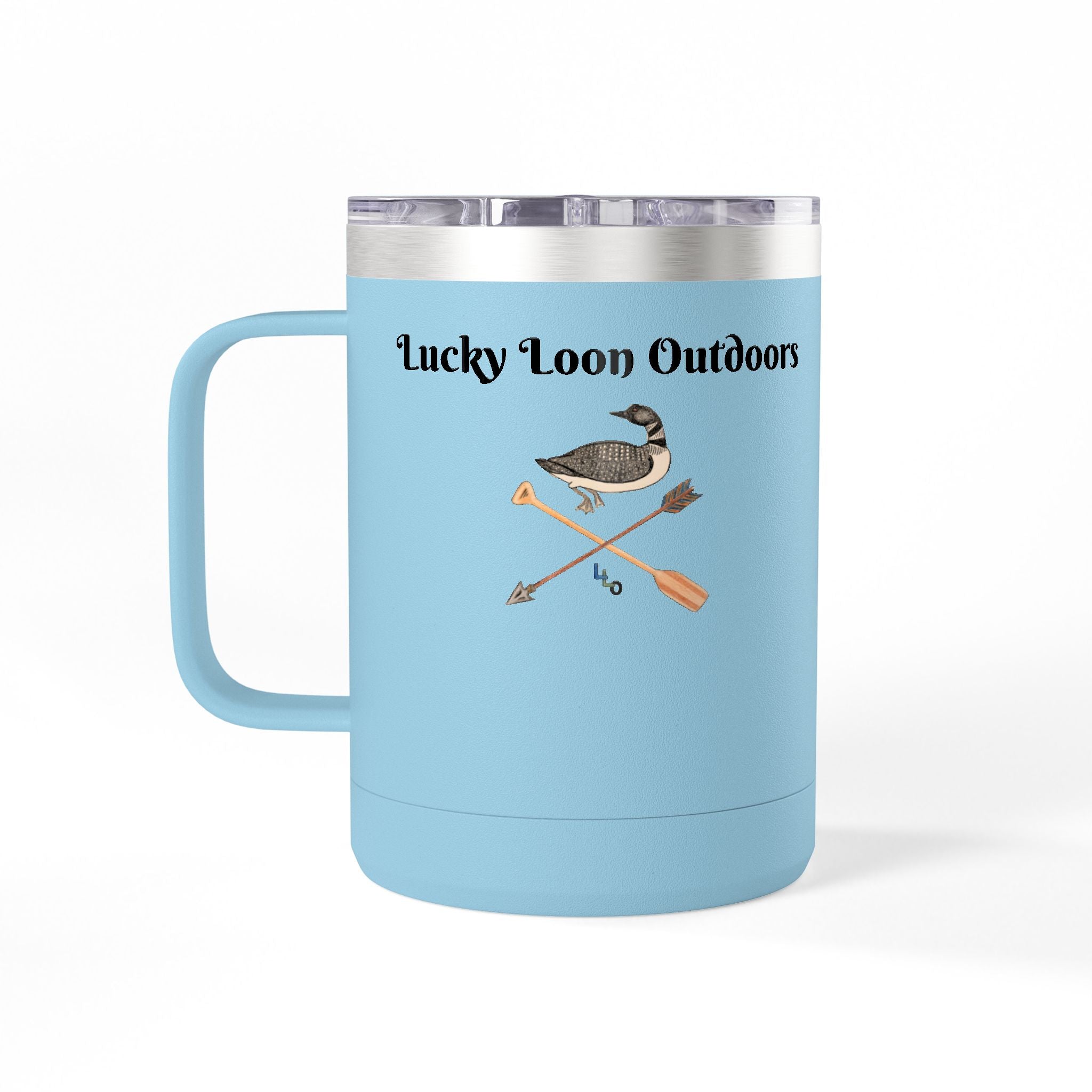Lucky Loon Outdoors Patriotic Eagle Logo Coffee Tumbler, 15oz