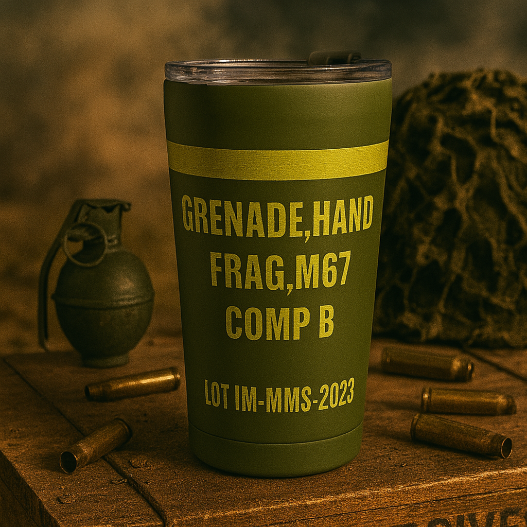 14oz Tumbler Frag Grenade