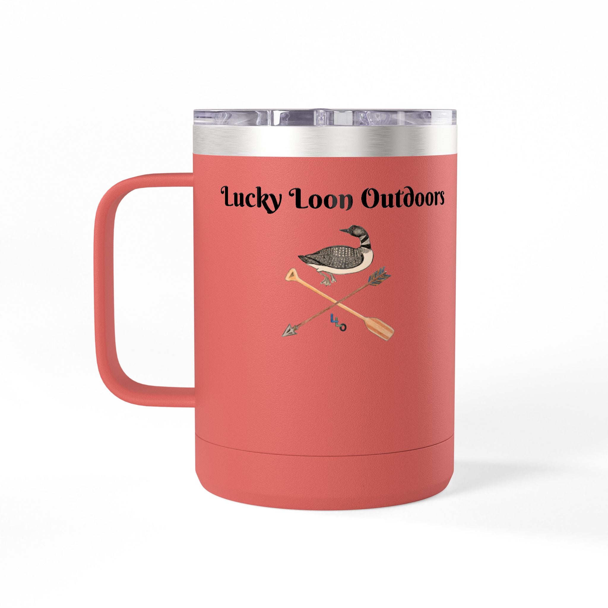 Lucky Loon Outdoors Patriotic Eagle Logo Coffee Tumbler, 15oz