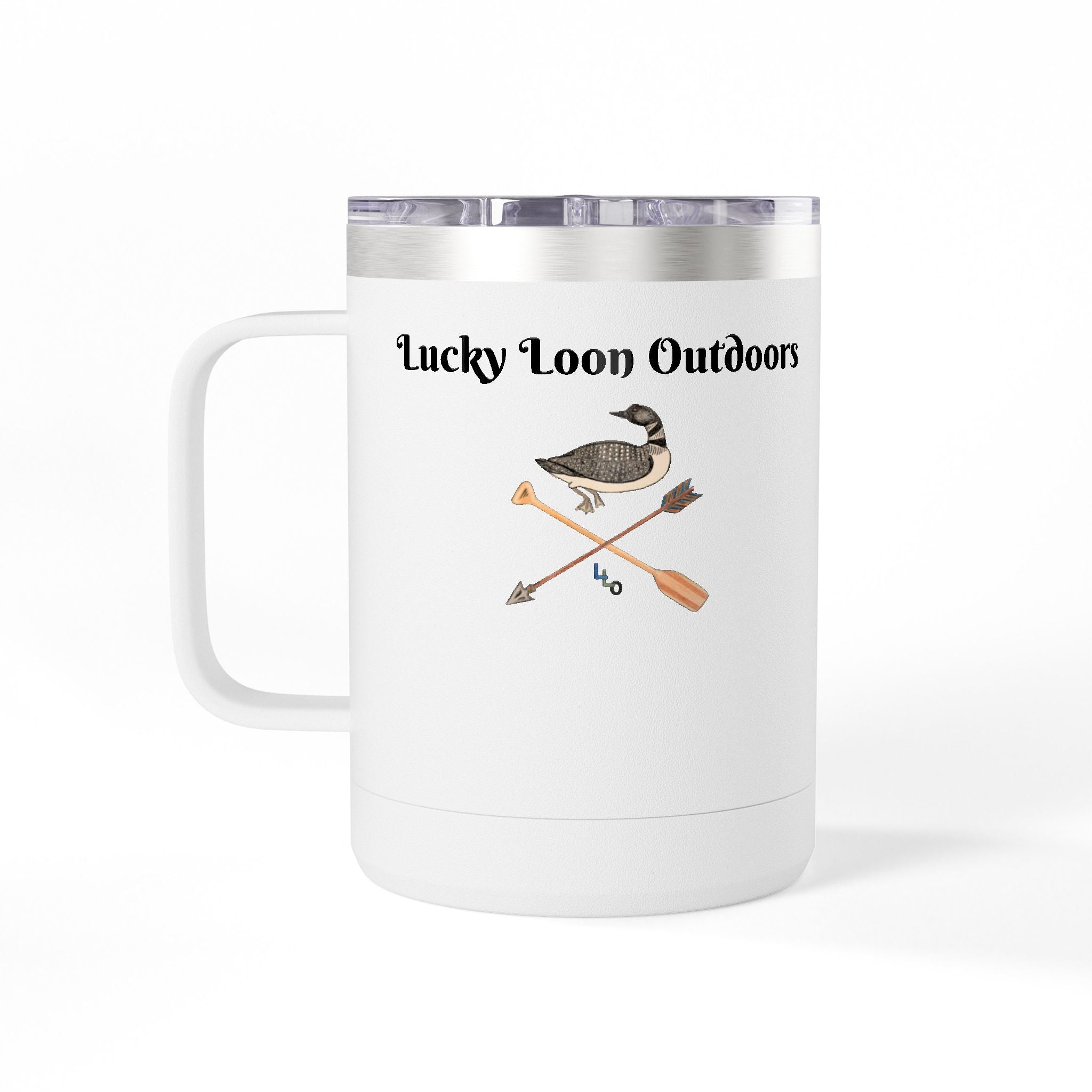 Lucky Loon Outdoors Patriotic Eagle Logo Coffee Tumbler, 15oz