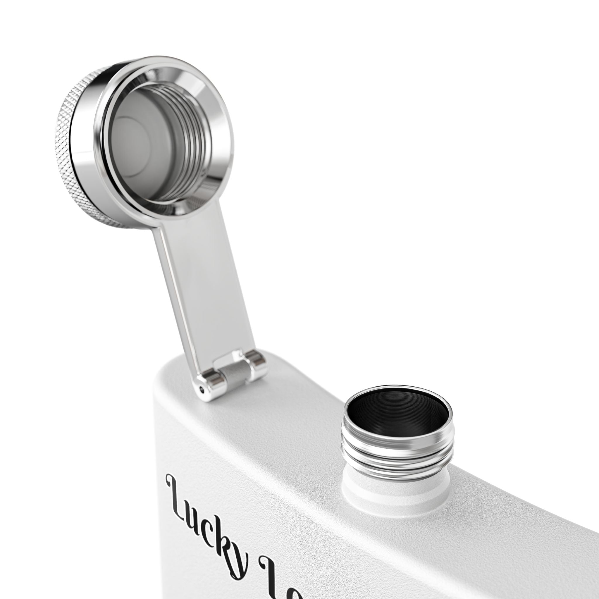 Lucky Loon Outdoors Stainless Steel Flask — Hand-Drawn Logo (6oz) — Hiking & Camping Flask