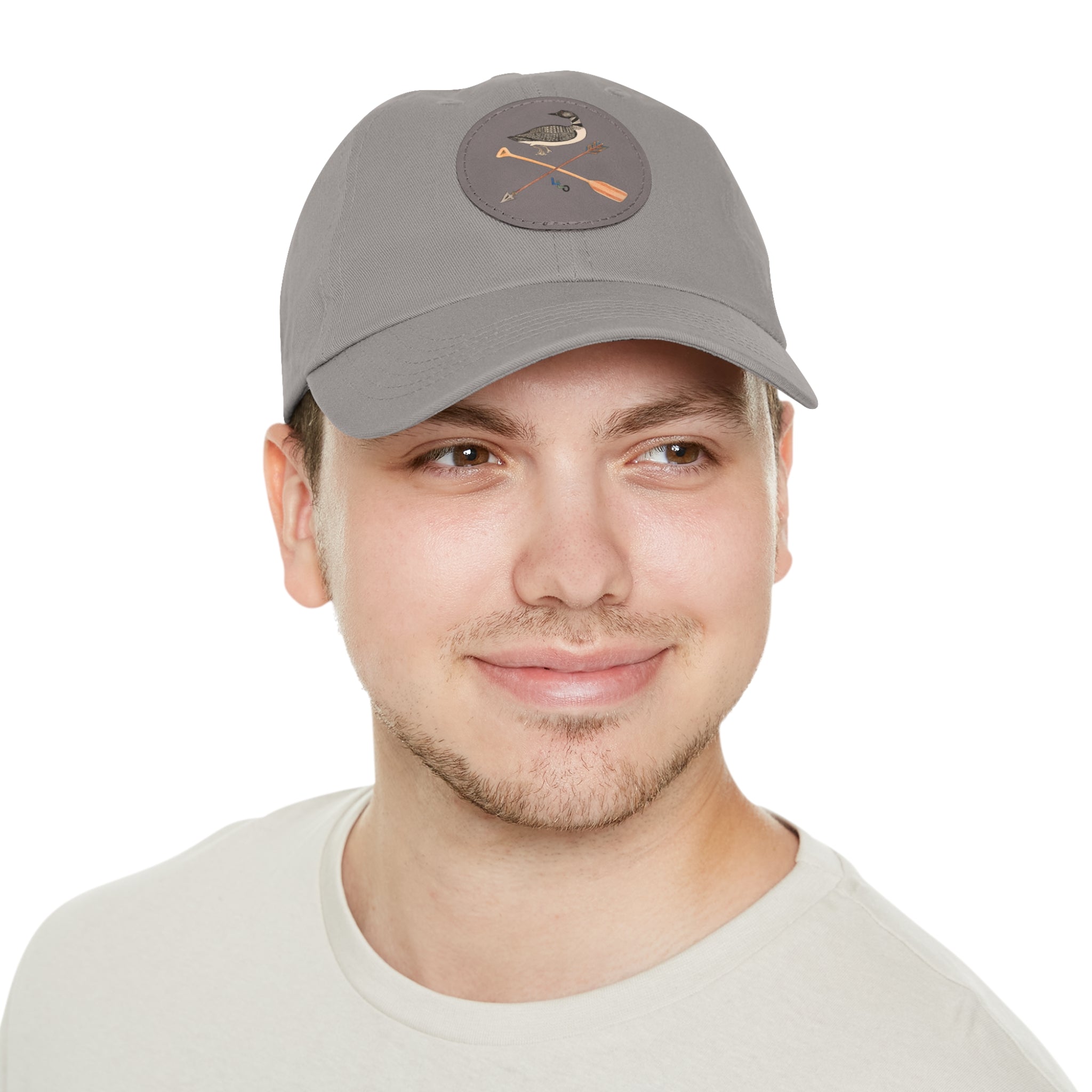 Lucky Loon Outdoors Hand-Drawn Logo Leather Patch Dad Hat