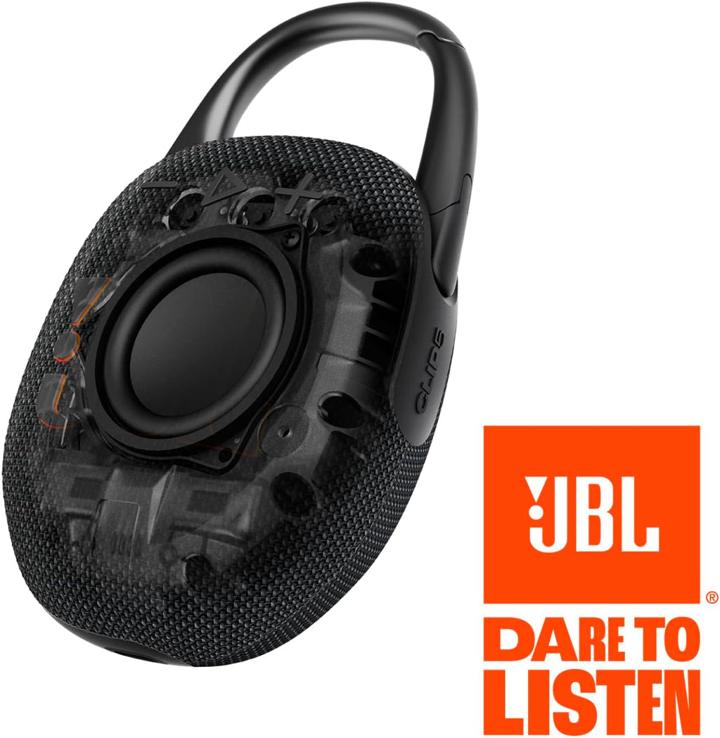 Clip 5 - Ultra-Portable, Waterproof & Dustproof Bluetooth Speaker, Big  Pro Sound with Punchy Bass, Integrated Carabiner, up to 12 Hours of Play, Made in Part with Recycled Materials (Black)