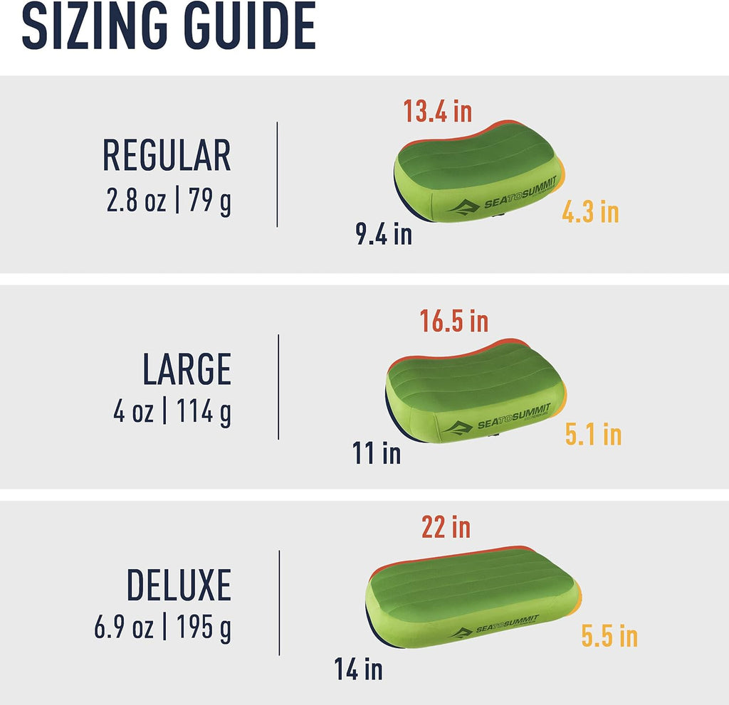 Aeros Premium Inflatable Travel Pillow, Regular (13.4 X 9.4), Lime