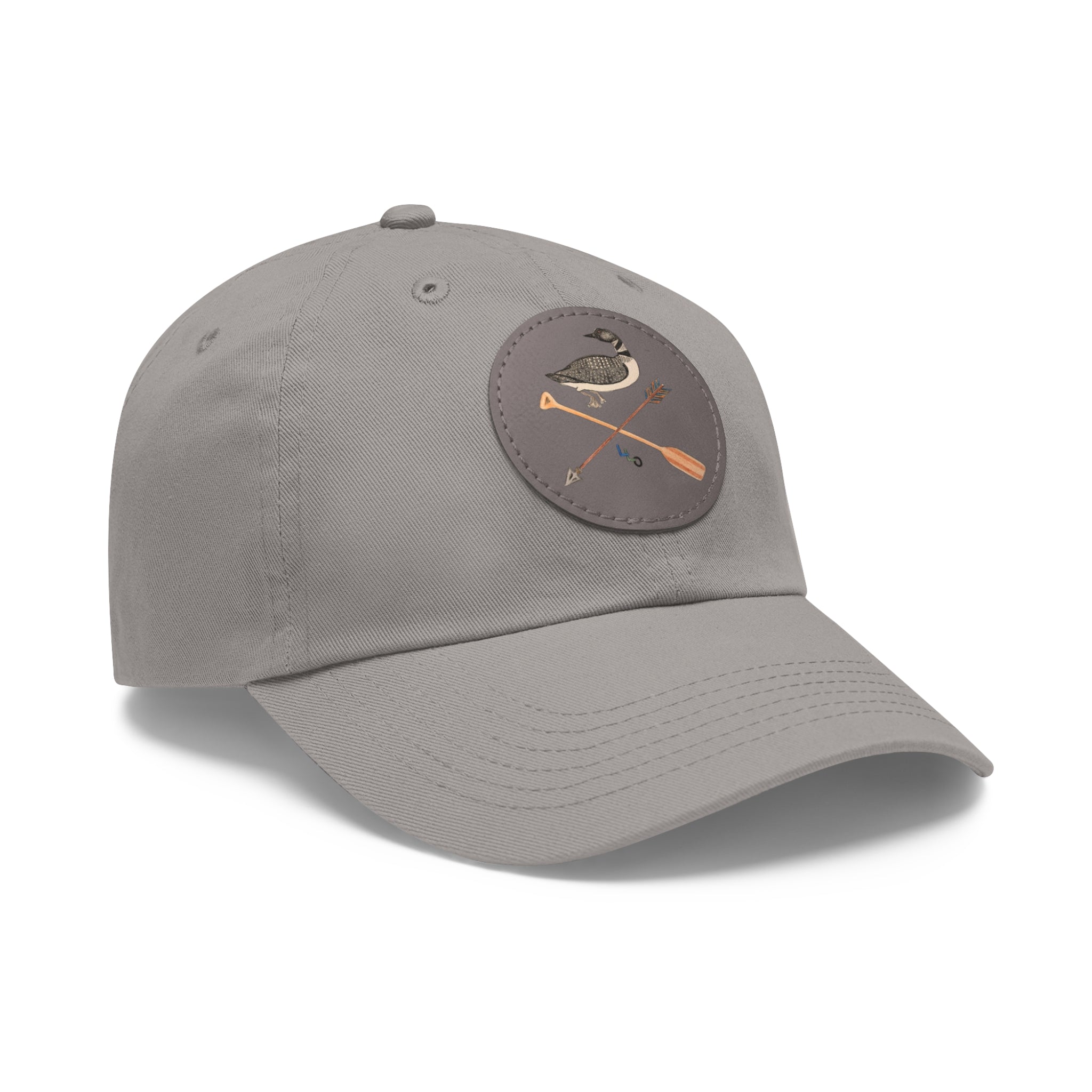 Lucky Loon Outdoors Hand-Drawn Logo Leather Patch Dad Hat