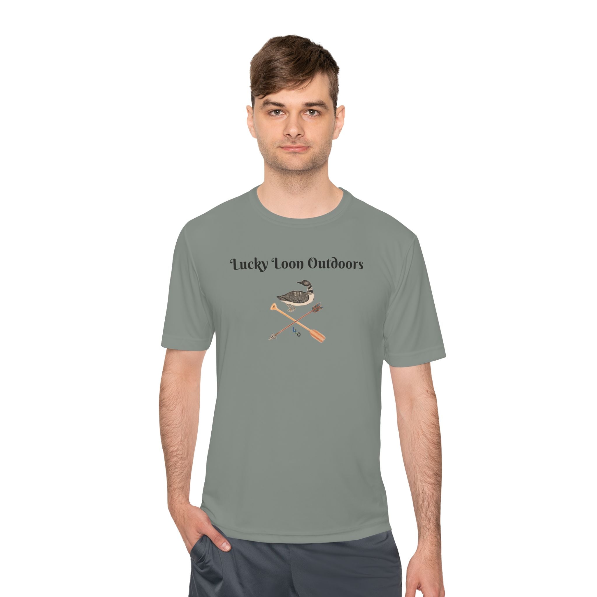 Lucky Loon Outdoors Moisture-Wicking Tee — Hand-Drawn Design
