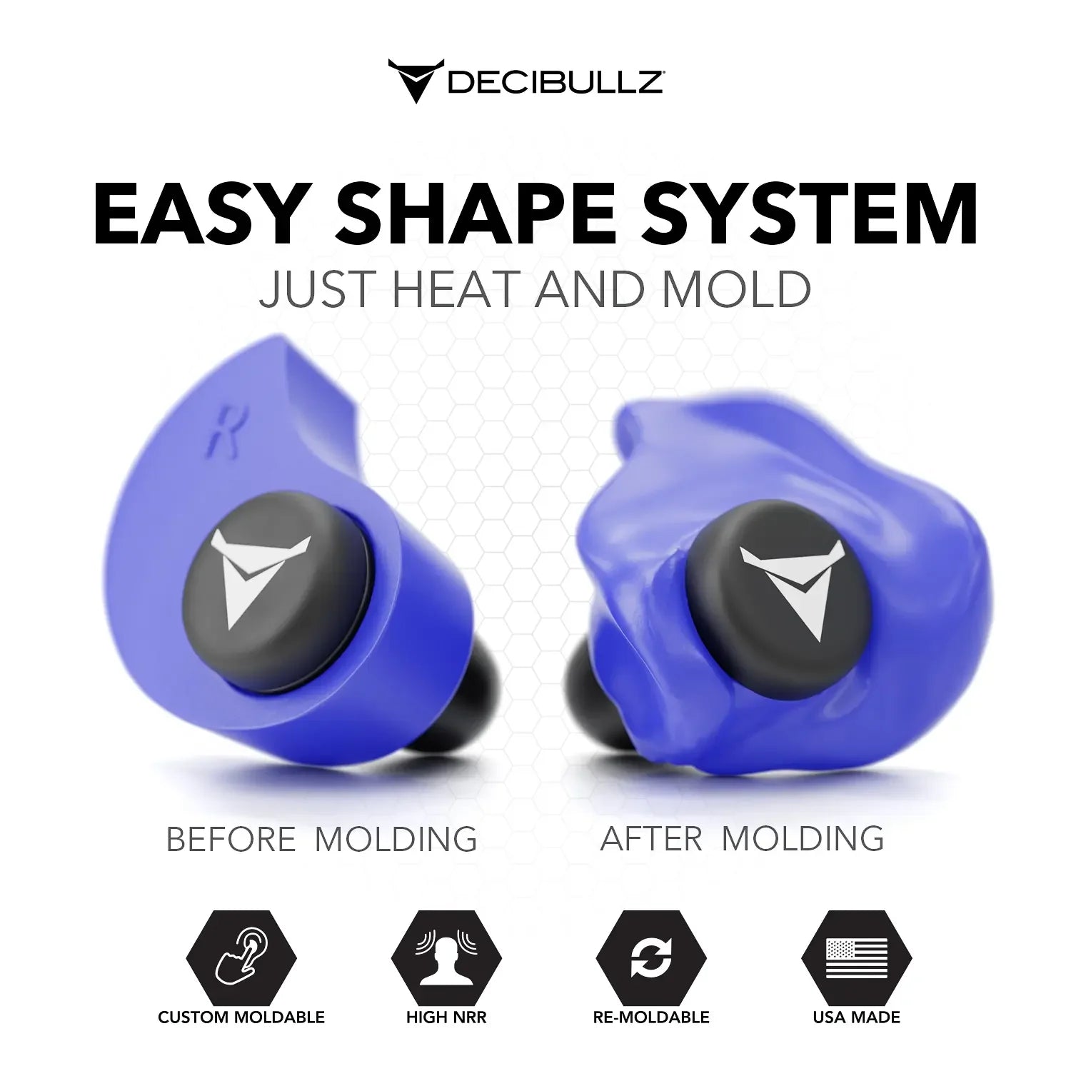Decibullz Custom Molded Earplugs 31dB NRR