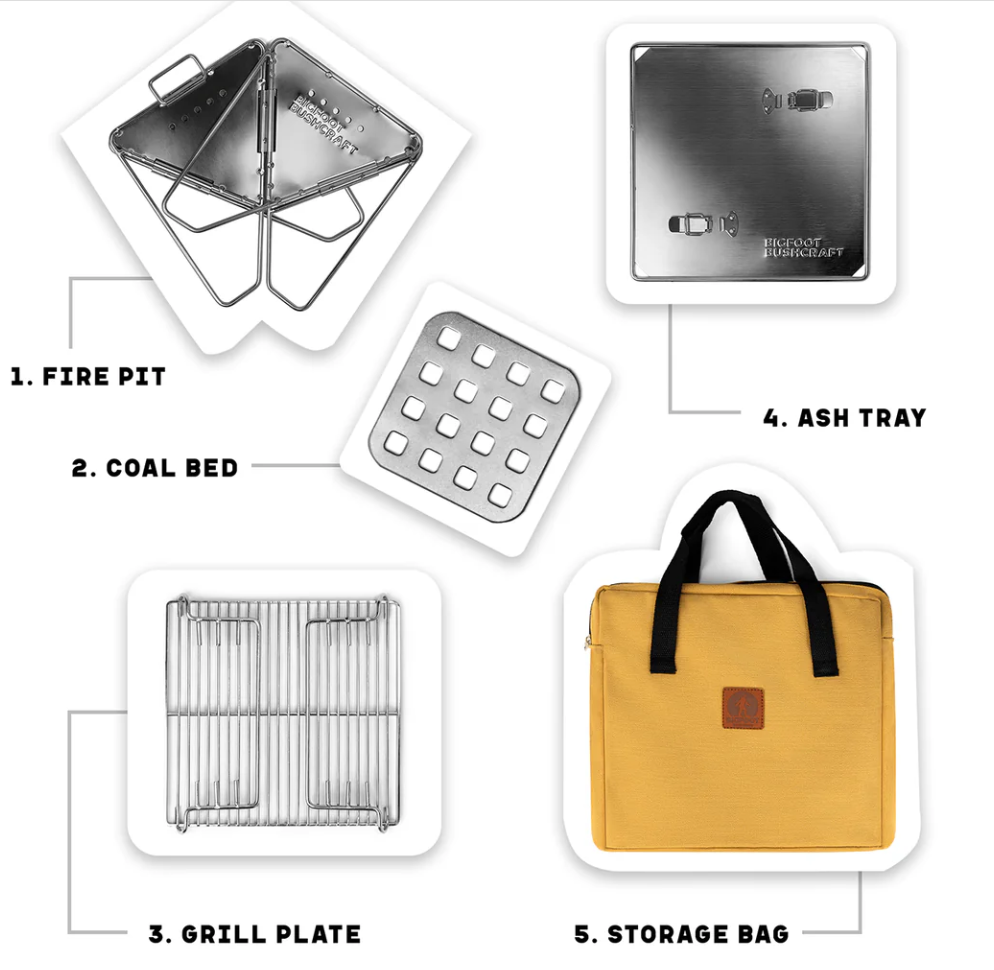 Bigfoot Bushcraft Flatpack Grill, Stove, and Firepit