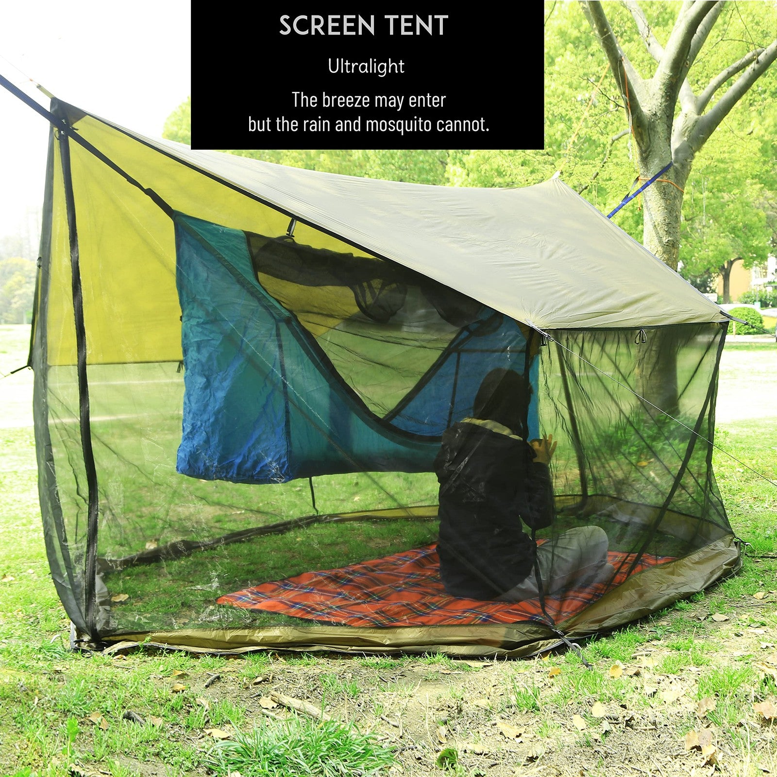 Lightweight No Bug Screen House for Hammock, Canoe Picnics Backyards Backpack...
