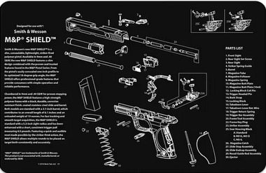 Gun Cleaning Bench Mat with Parts Diagram